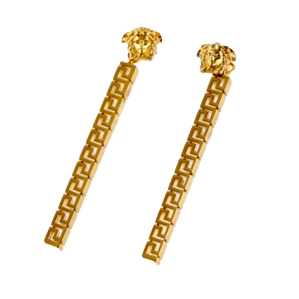 Versace Gold 'La Medusa Greca' Drop Earrings